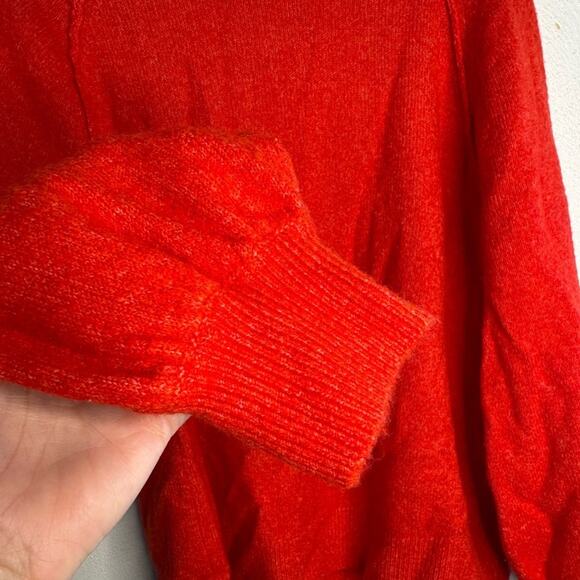 Vince Camuto Christmas Red Puff Sleeve Sweater - Picture 6 of 8